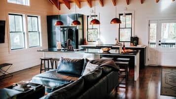 Smart TV, fireplace, video games, books