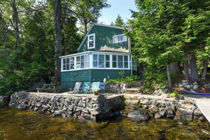 Exterior - Charming cottage just 12' from the water's edge with gorgeous sunrise views! (Bridgton)