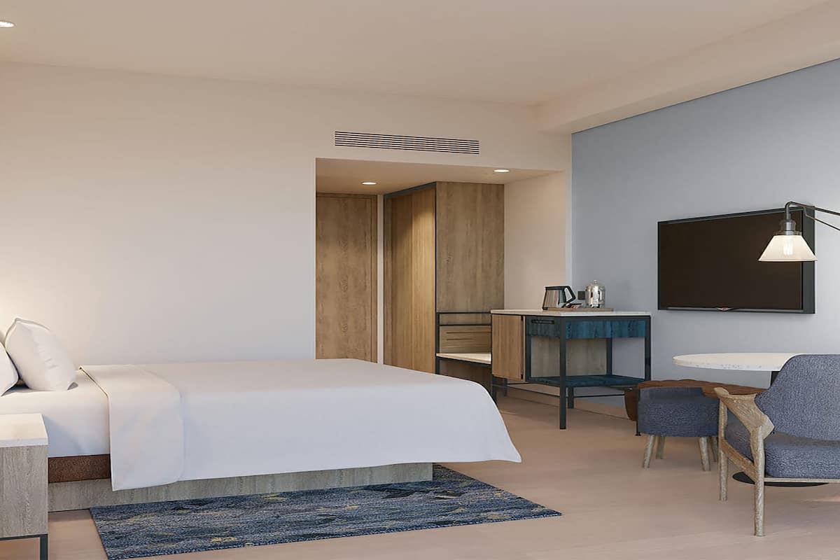 Deluxe Room, 1 Katil Raja (King), Non Smoking, Garden View (Balcony) | 1 bilik tidur, peralatan tempat tidur premium, bar mini