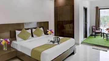 Sengetøy i egyptisk bomull, sengetøy av topp kvalitet og safe på rommet