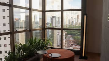Vue sur la ville depuis l’hébergement