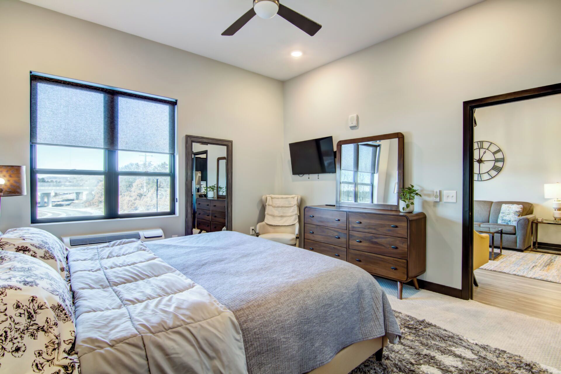 Down comforters, memory foam beds, desk, laptop workspace