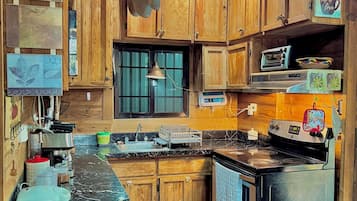 Family Cabin | Private kitchen | Fridge, microwave