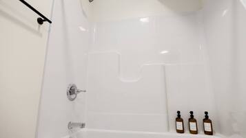 Hair dryer, towels, toilet paper
