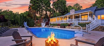 Lakefront Home w Pool, Dock, Fire Pit & Game Room Sip, Sip Away by Avantstay