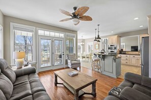 House (Multiple Bedrooms) | Interior - Sleeps 22, Lakefront w/ Private Dock & Pool, 2 Houses Lake Living by Avantstay (Sherrills Ford)