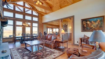 TV, fireplace, video games, DVD player