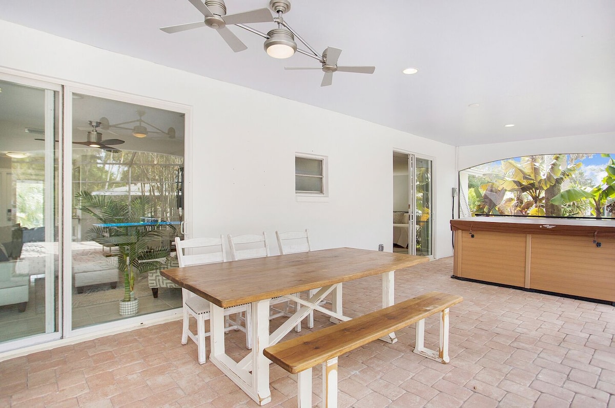 Photo 25 of Top rated home! Backyard oasis: heated pool, hot tub, ping-pong, cornhole & more