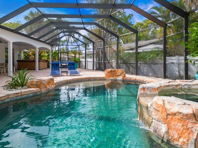 Top rated home! Backyard oasis: heated pool, hot tub, ping-pong, cornhole & more