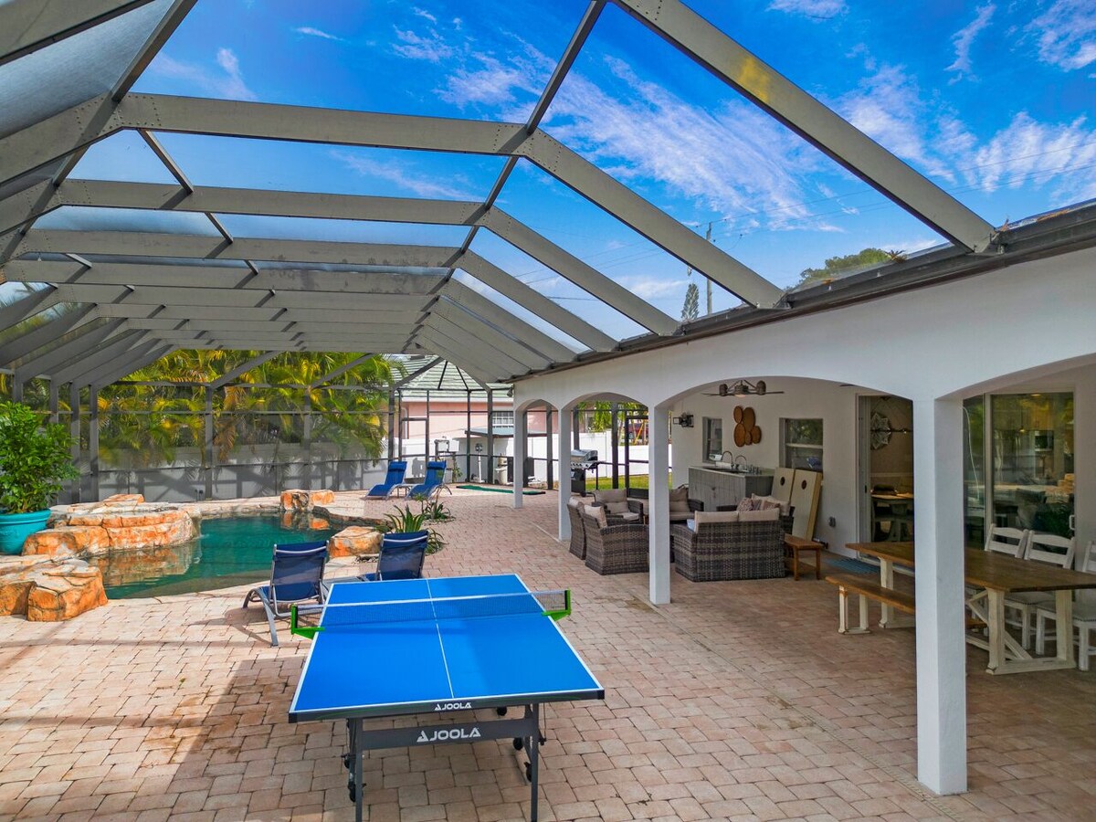 Photo 20 of Top rated home! Backyard oasis: heated pool, hot tub, ping-pong, cornhole & more