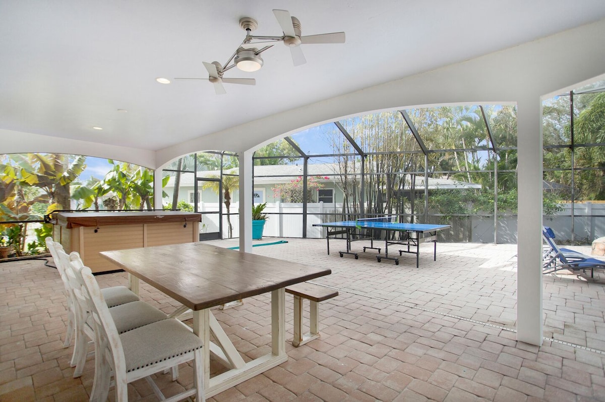 Photo 21 of Top rated home! Backyard oasis: heated pool, hot tub, ping-pong, cornhole & more