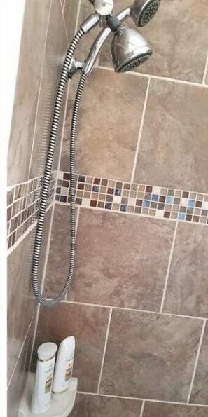 Hair dryer, soap, shampoo