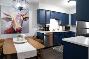 Fridge, microwave, oven, stovetop - Mid-Century Luxury Manor (Hopkins)