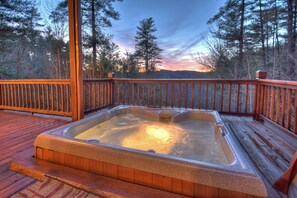Outdoor spa tub - Hot tub, lush views, and games! - Blue Ridge Bliss (Morganton)