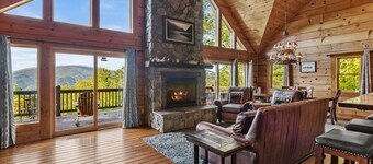 Up Here In the Mountains - Luxury Cabin in Newland with Views, Hot Tub, & Pool Table!