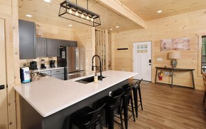 Fridge, microwave, oven, stovetop - Smoky Mountain Oasis - Brand new build! Plus indoor pool, hot tub, game room, and more! (Pigeon Forge)