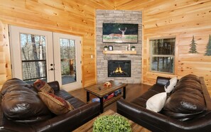 TV, lareira, videogames, pebolim