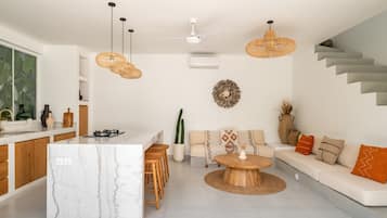 Villa, 1 habitación | Cocina privada | Refrigerador, horno, parrilla de estufa y tetera eléctrica