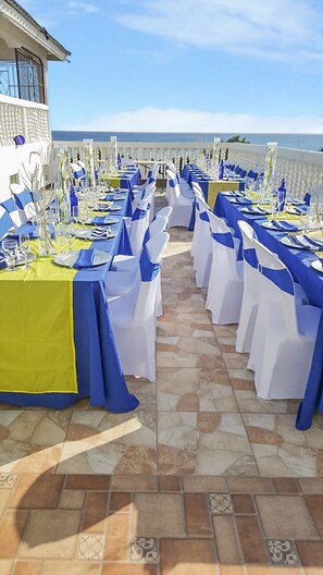 Outdoor banquet area