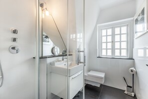 Dusche, Haartrockner, Handtücher