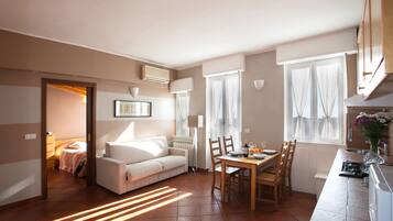 Apartment, 2 Bedrooms, Balcony, City View | Living area
