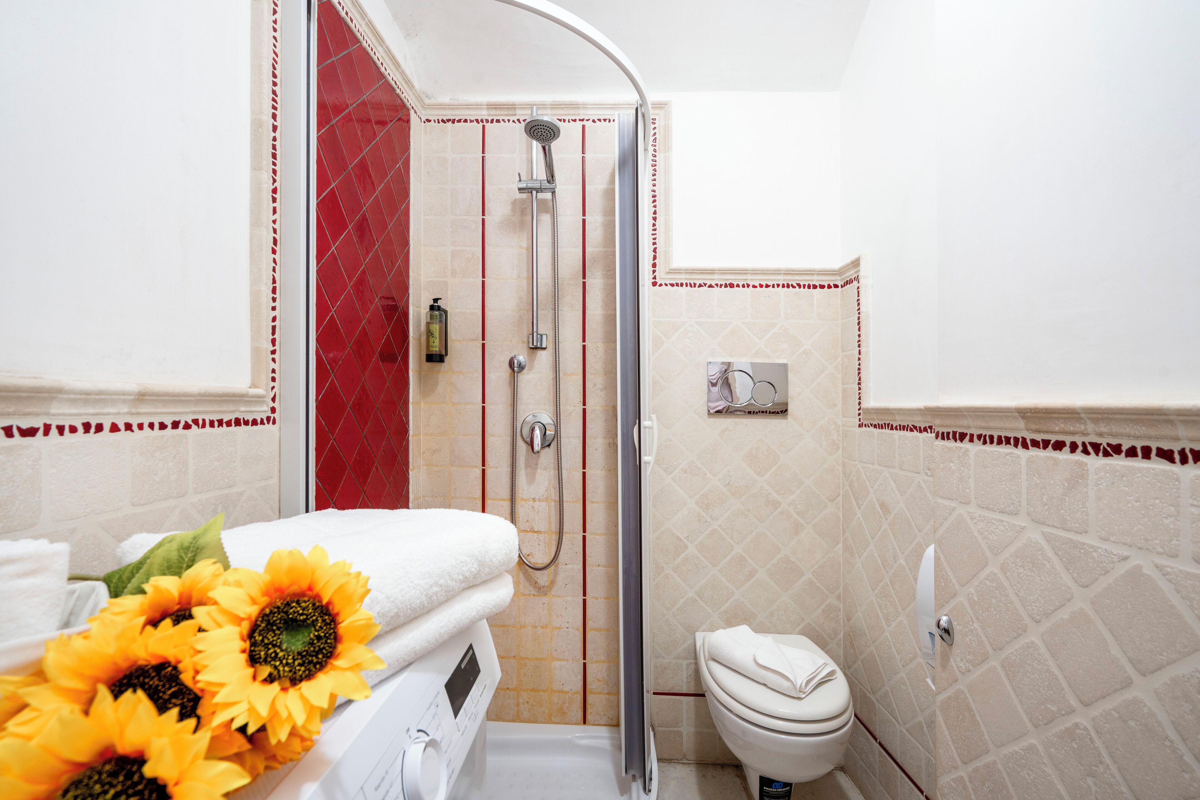 Traditional Studio | Bathroom | Shower, hair dryer, bathrobes, towels