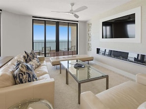 TV - Beachfront 3BR condo with pool, wifi, and Marco Island views. (Marco Island)