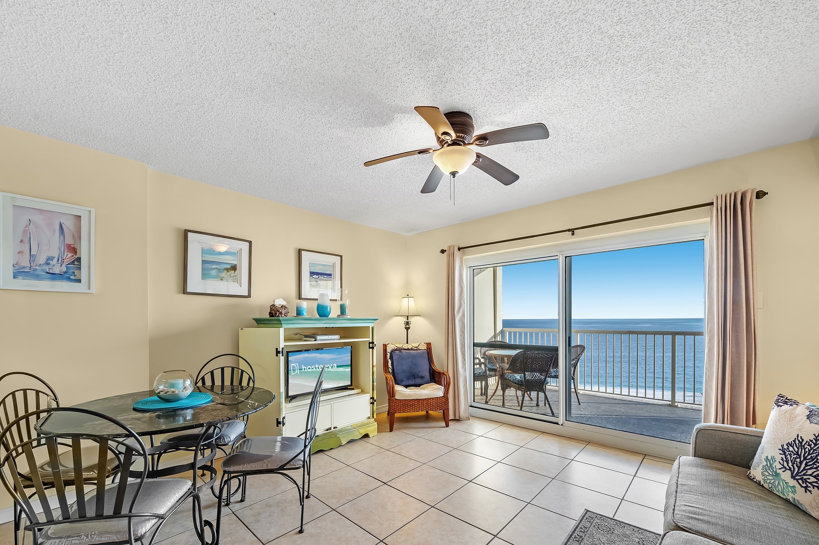 Executive Apartment, 1 Bedroom, Balcony, Beach View | Living room | 55-inch Smart TV with digital channels