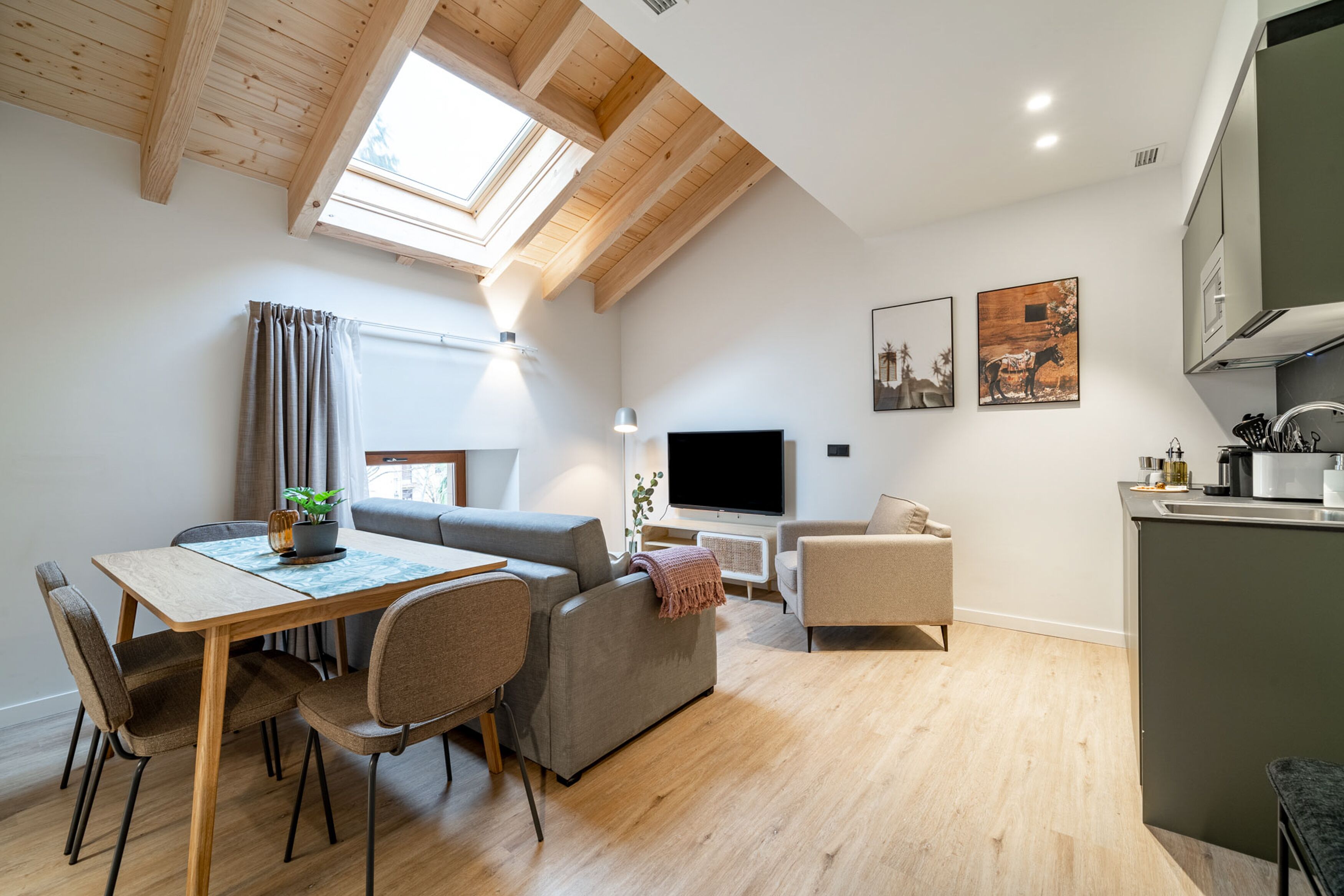 One-Bedroom Apartment | Zona de estar | Televisor de 50 pulgadas con canales por satélite