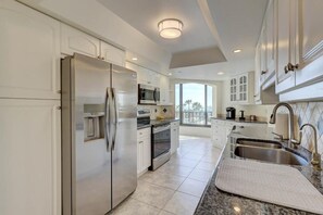 Fridge, microwave, oven, stovetop - SS1 4354 Ocean View Condo - Just Steps To Beach In Ocean Village! (Fort Pierce)