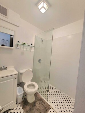 Hiustenkuivaaja, pyyhkeet, saippua, vessapaperi