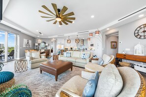 Condo, Multiple Beds, Ocean View (301) | Living area | 32-inch TV with cable channels - Beach House Residence by Beachside Mgmt (Siesta Key)