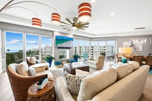 Condo, Multiple Beds, Ocean View (301) | Living area | 32-inch TV with cable channels - Beach House Residence by Beachside Mgmt (Siesta Key)