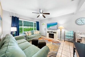 Deluxe Condo, 2 Bedrooms, Pool Access | Living room - Hidden Paradise by Beachside Management (Siesta Key)