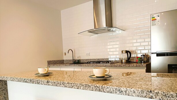 Apartment | Private kitchen | Fridge, microwave, griddle, cookware/dishes/utensils - Beautiful exclusive flat in Barranco (Lima)