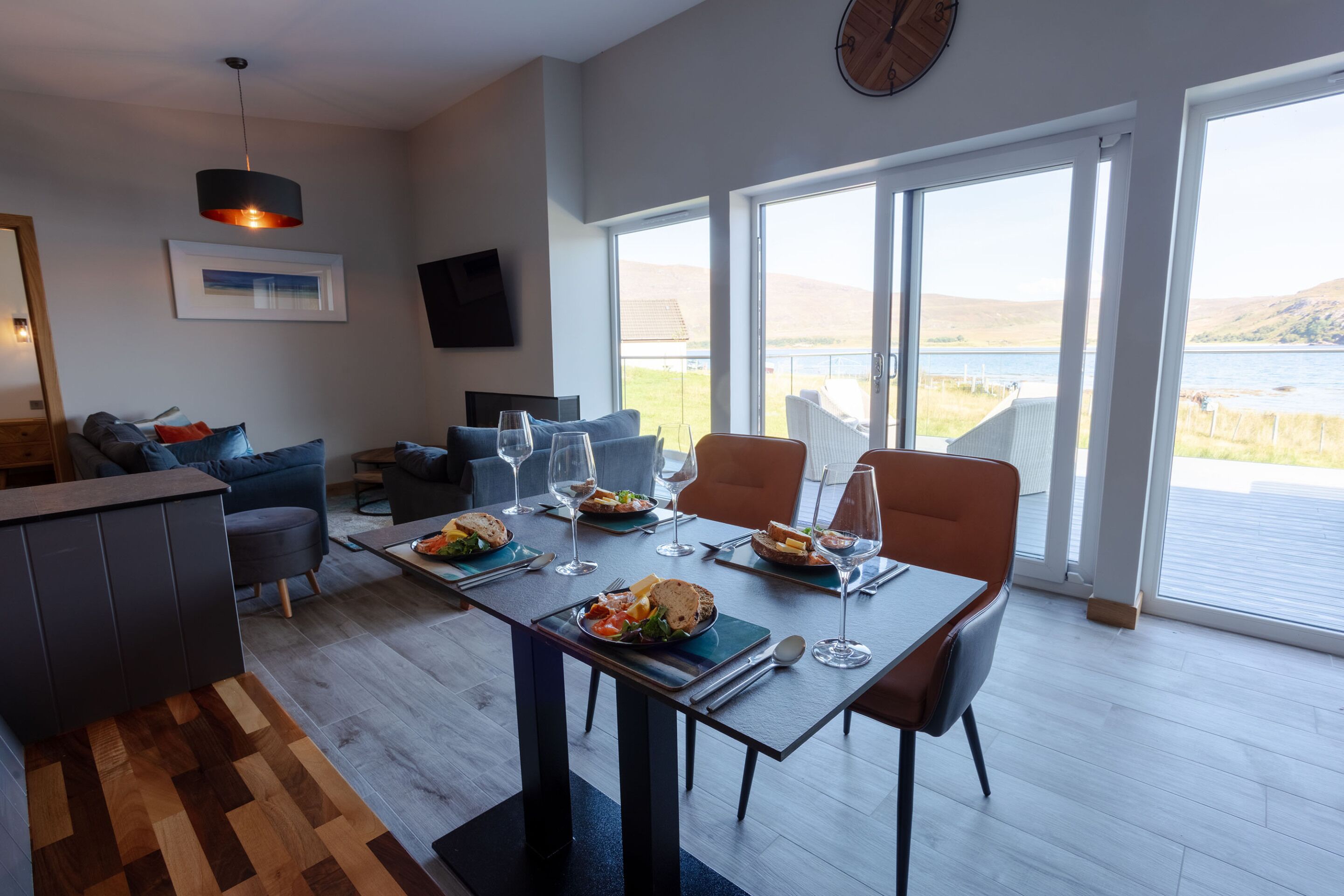 Inside dining with a view.