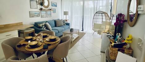 Smart TV, table football, books