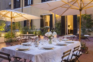Outdoor banquet area