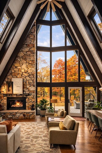 Maple Bluff Escape | A-Frame w/ Theater + Hot Tub