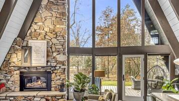 Smart TV, fireplace, video games, foosball