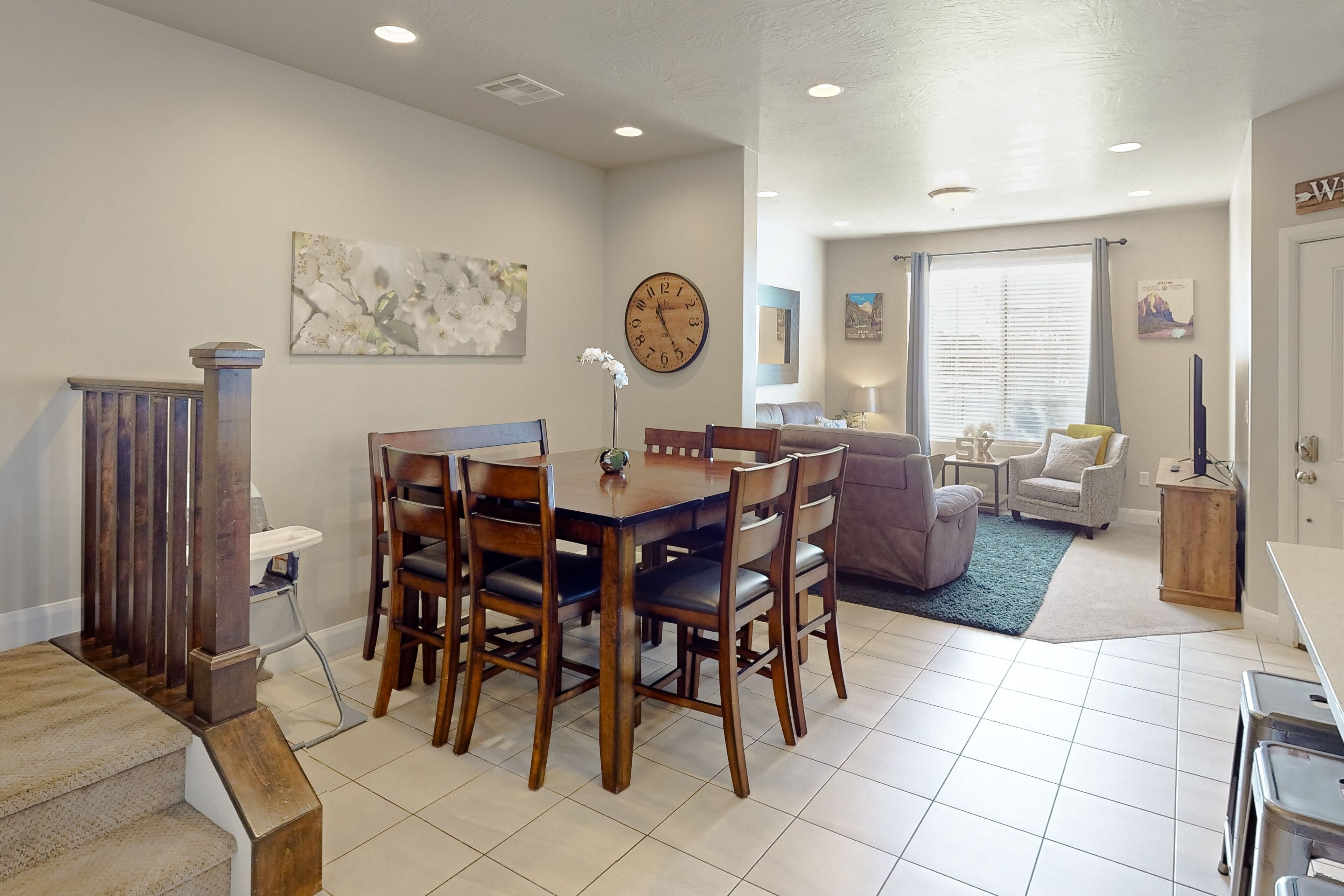 Two-story townhome with patio, pool, hot tub, washer/dryer, & central AC