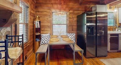 Secluded dog-friendly cabin with wood fireplace, mtn views, & expansive deck