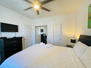 2 bedrooms, iron/ironing board, WiFi, bed sheets