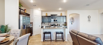 New home with private yard, outdoor games, BBQ, central AC, & W/D