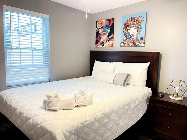 2 bedrooms, iron/ironing board, WiFi, bed sheets