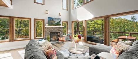 Smart TV, fireplace, video games