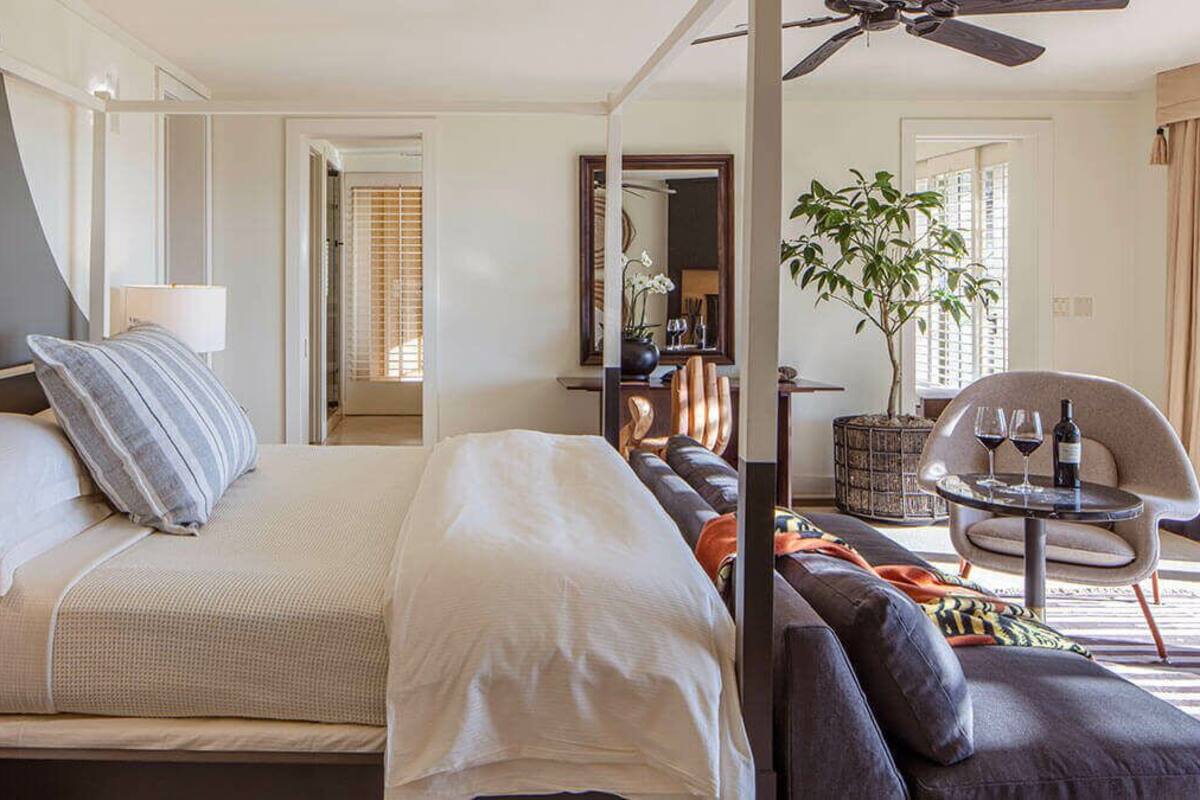 Egyptian cotton sheets, premium bedding, down comforters, free minibar