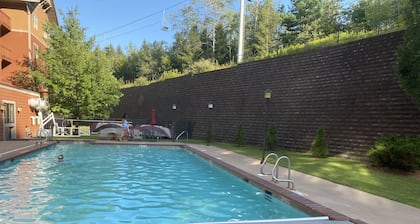 2 bed/2 bath w/sauna, steam room, hot tub, heated pool, exercise and game rooms!