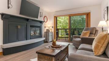 TV, fireplace, offices