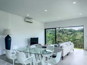 Luxury Villa, 3 Bedrooms, Sea View | Living area | 33-cm Smart TV with digital channels, printers